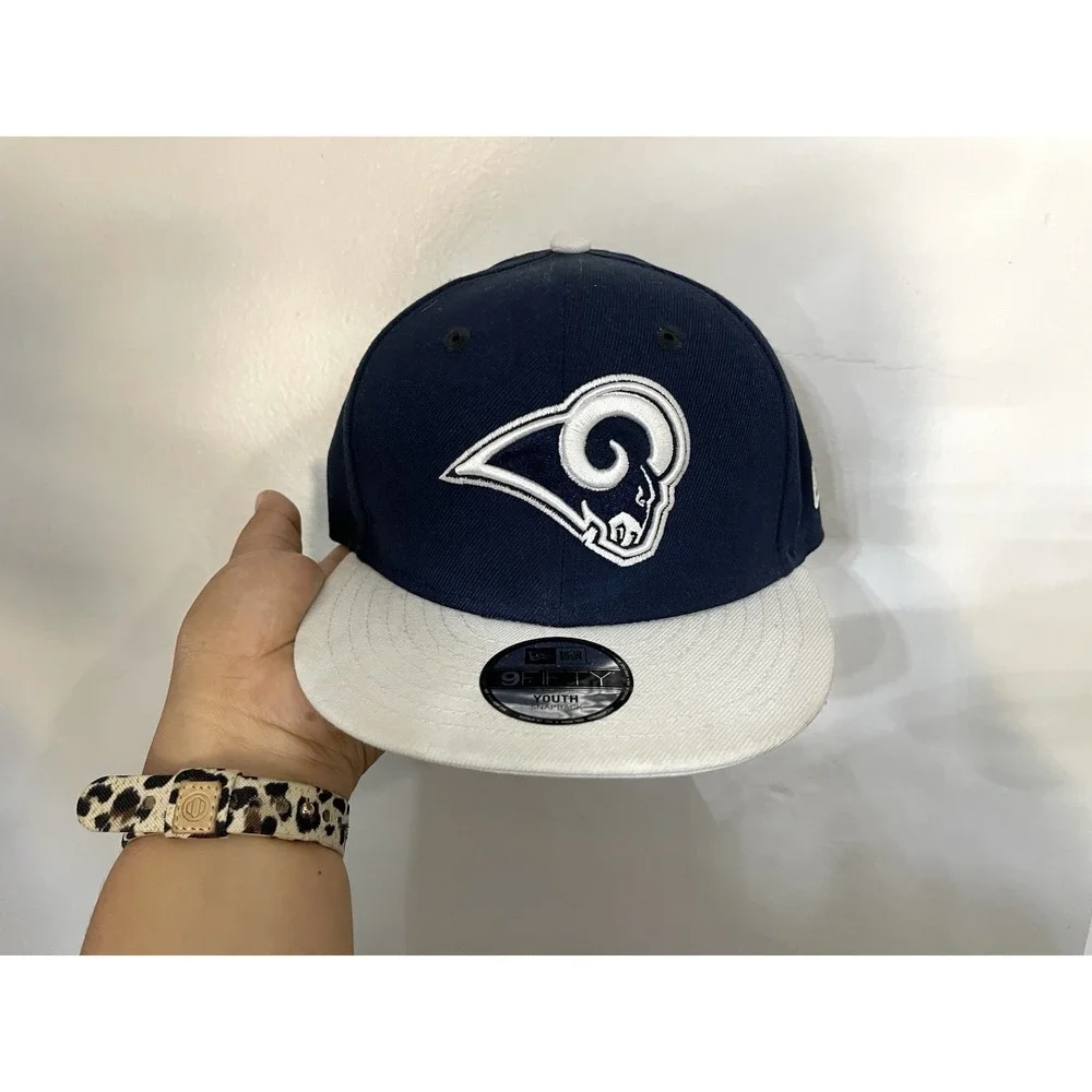 New Era Los Angeles Rams 9Fifty Navy‎ White Logo Adjustable Snapback Hat Youth